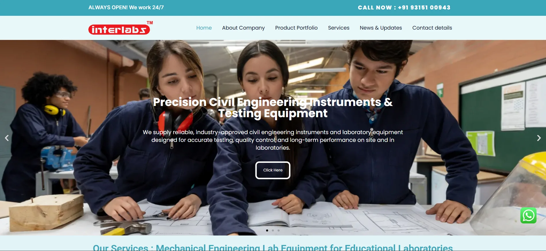 Civil Engineering Testing Equipment Website