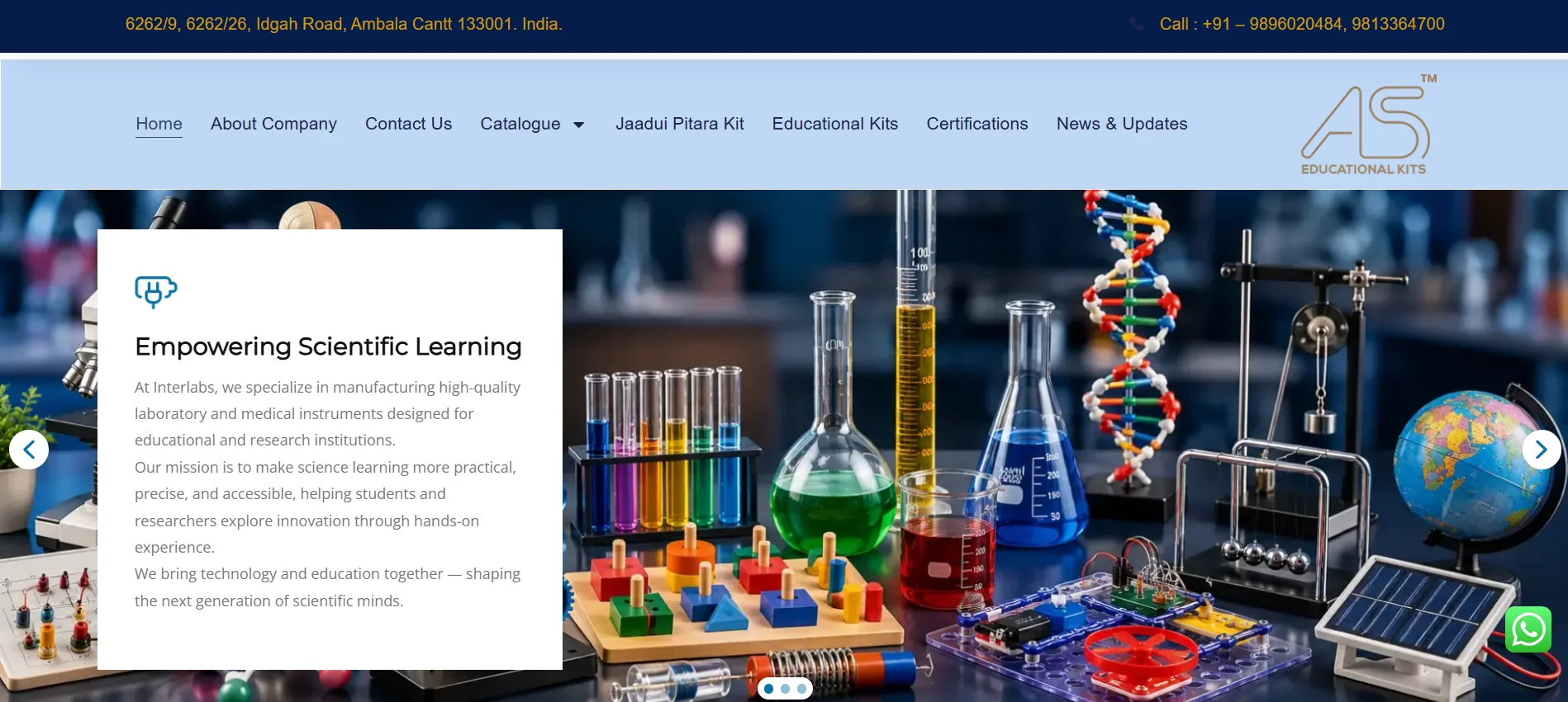 Lab Scientific Equipments Website